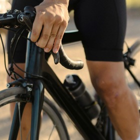 a person riding a bicycle